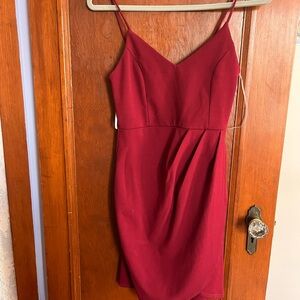 Lulu's Burgundy Spaghetti Strap Mini Dress